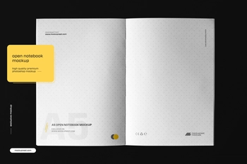 A5 Open Notebook Mockup