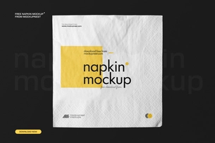 Free Square Paper Napkin Mockup