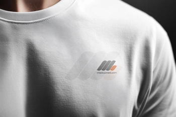 Logo Mockup On Closeup T-Shirt For Branding