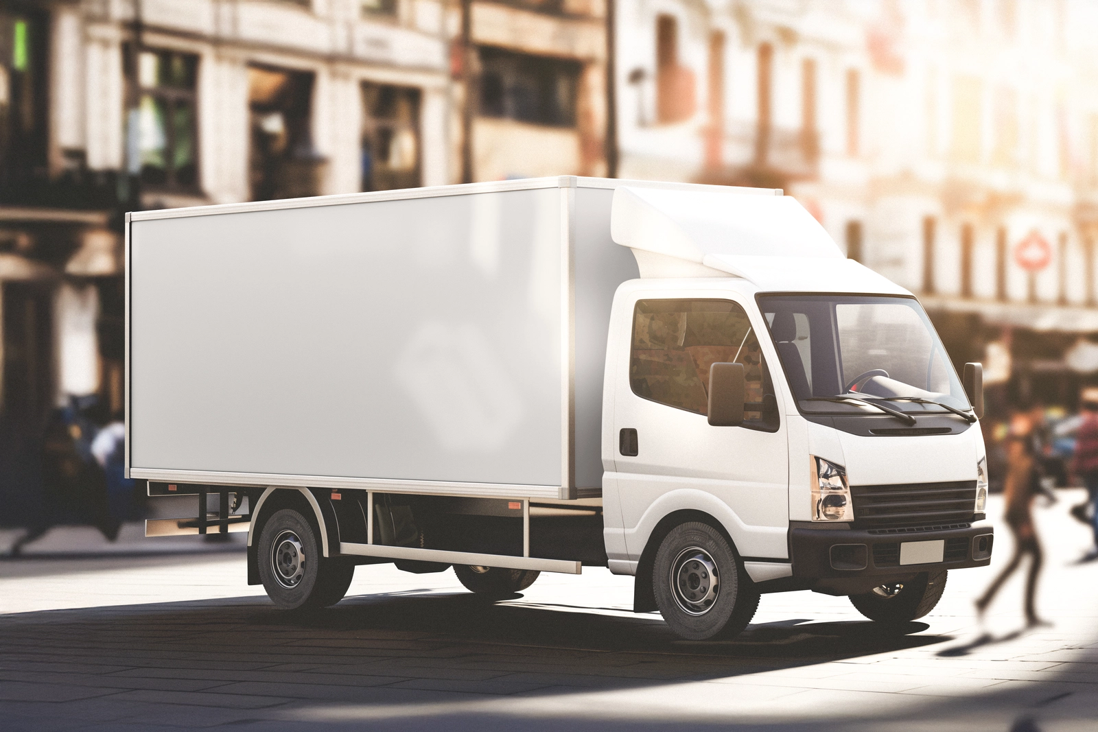 Free Delivery Truck Mockup