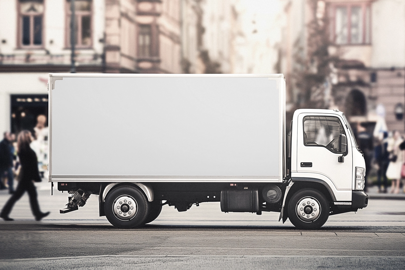 Free Food Delivery Truck Mockup