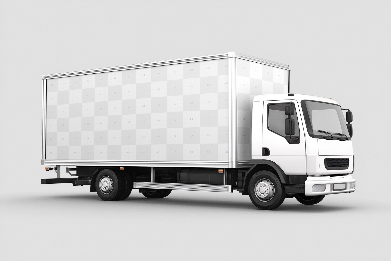 Long Delivery Truck Mockup