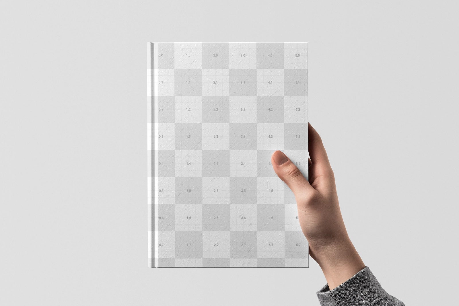 Free A5 Hardcover Book Cover Mockup In Hand