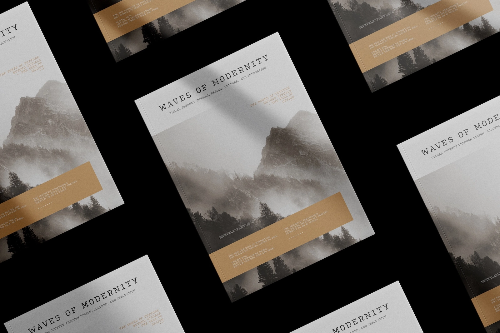 EMBER / A4 Cover Magazine Mockup Grid View