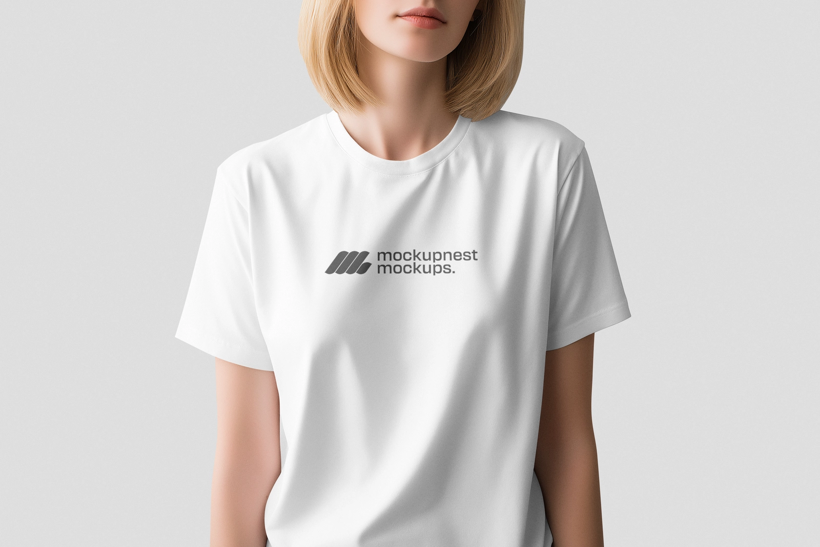 Women T Shirt Mockup Close Up View