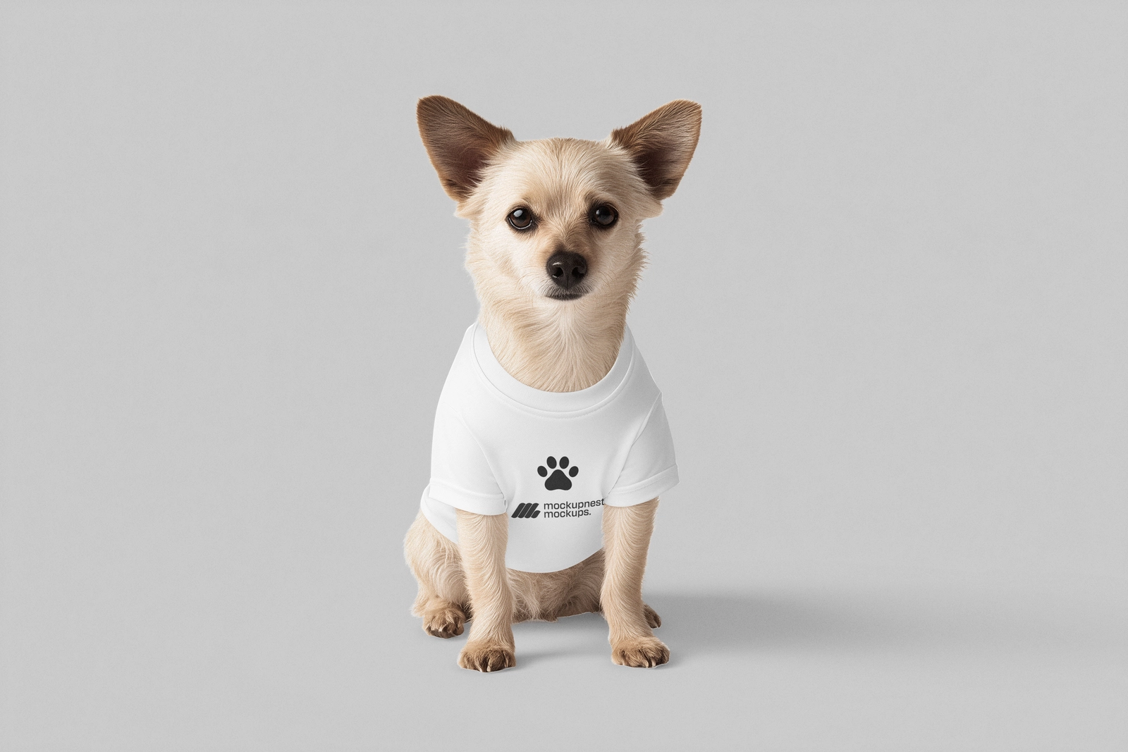 Minimal Puppy Dog T Shirt Mockup Front View