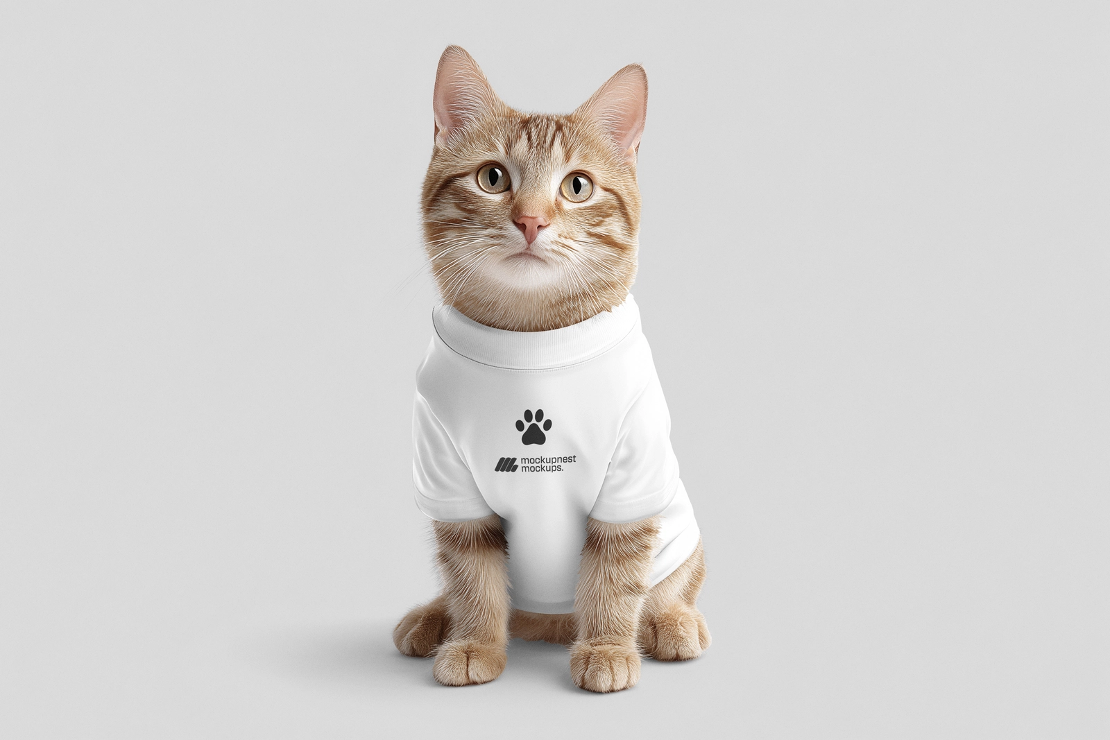 Pet Cat Clothing Mockup in Front Facing View