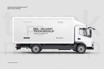 Food Delivery Truck Mockup