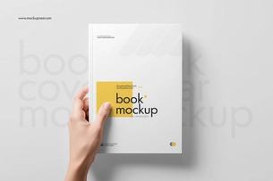 Free A5 Book Cover Mockup In Hand