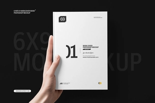 Free 6×9 Book Cover Mockup In Hand