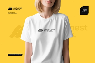 Women T Shirt Mockup Close Up View