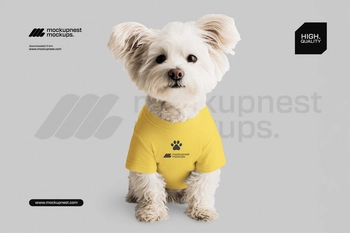 Pet Dog T Shirt Mockup in Clean Studio Background