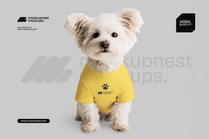 Pet Dog T Shirt Mockup in Clean Studio Background