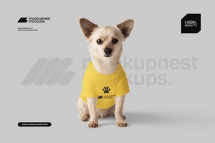 Minimal Puppy Dog T Shirt Mockup Front View