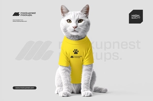White Cat Apparel Mockup with Clean Studio Look