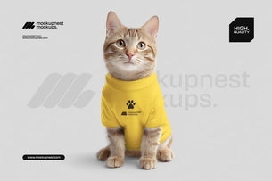 Pet Cat Clothing Mockup in Front Facing View