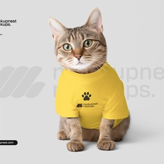 Realistic Cat T Shirt Mockup in Studio Lighting