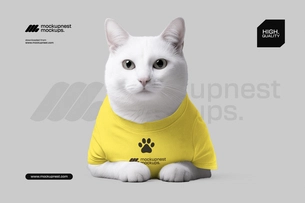 Minimal Cat Apparel Mockup for Branding Display
