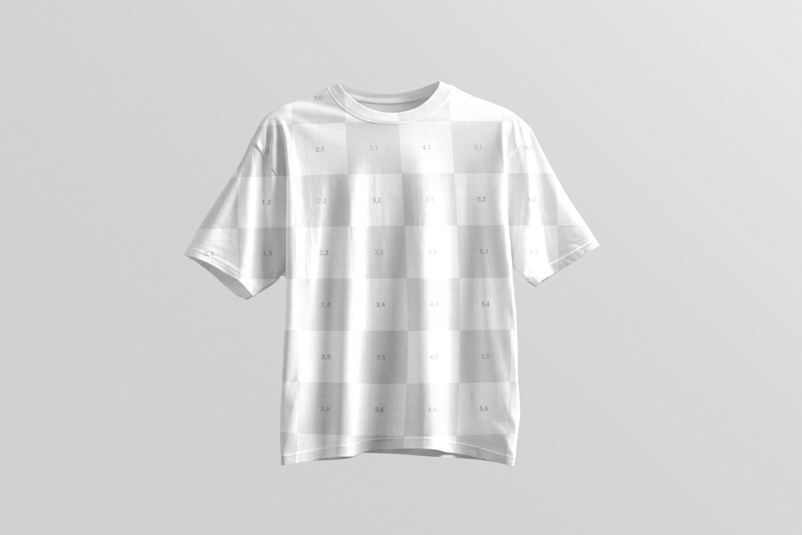 Free Floating Oversized T-Shirt Front And Back Mockup