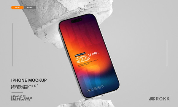 ROKK – PSD iPhone 17 Pro Mockup
