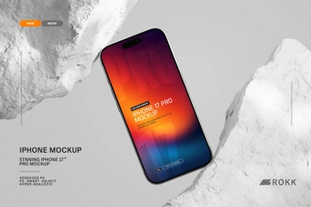 ROKK – iPhone 17 Pro Mockup In Studio Light