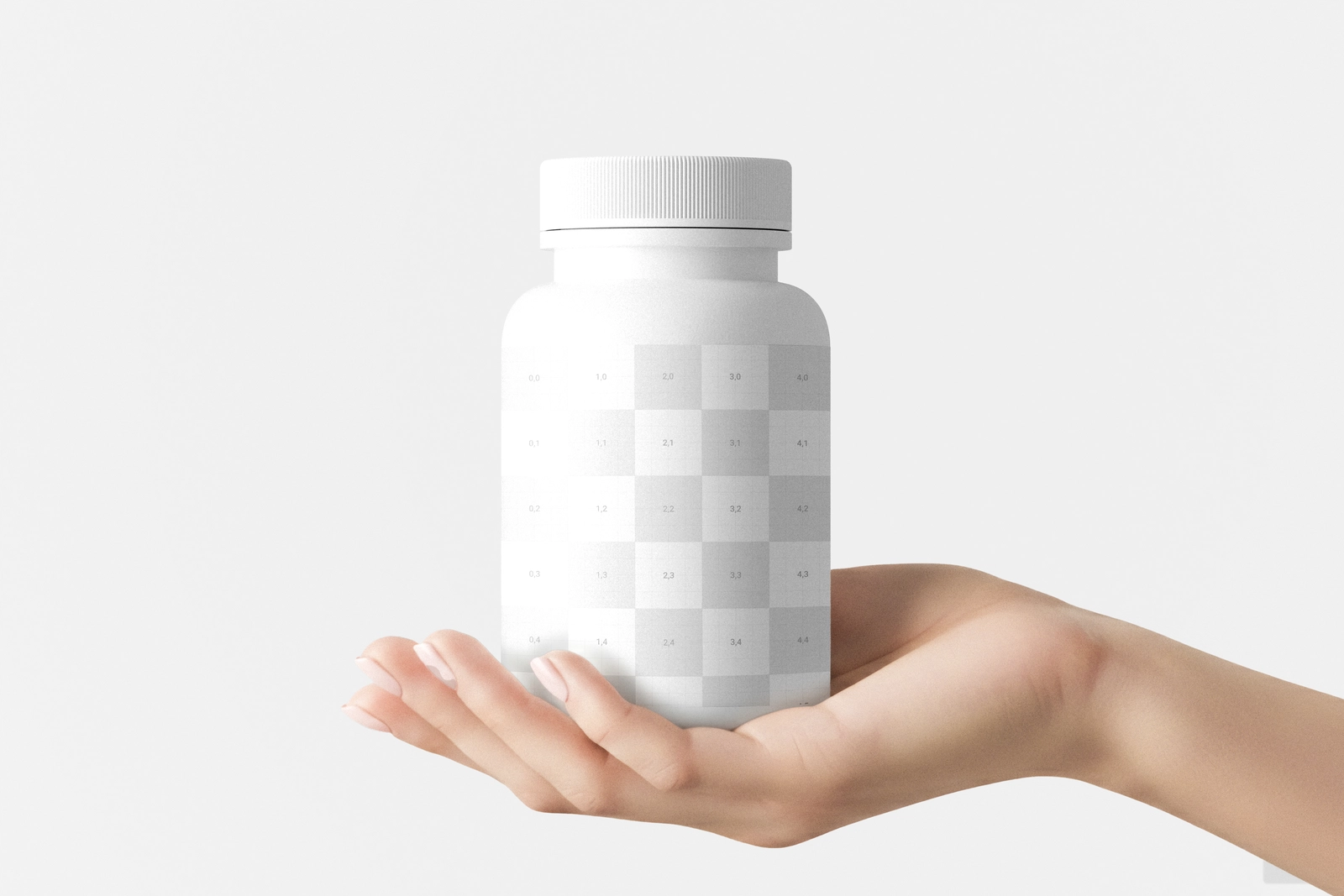Minimal Pill Bottle Mockup Held in Hand