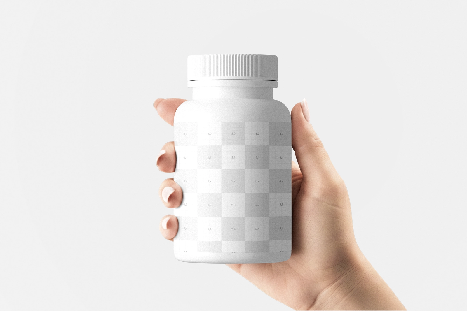 Pill Bottle Holding By Hand Mockup