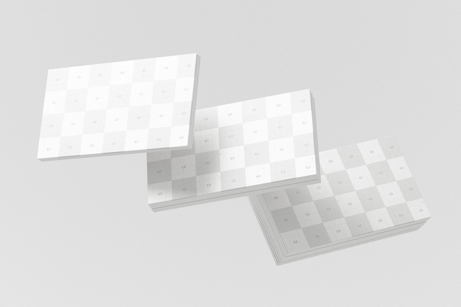 Stacked Floating Business Card Mockup