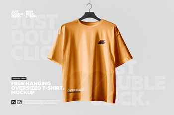 Free Hanging Oversized T-Shirt Mockup