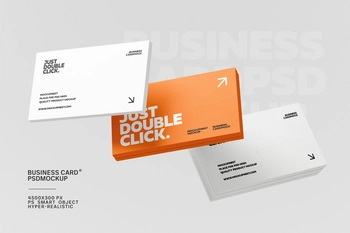 Stacked Floating Business Card Mockup