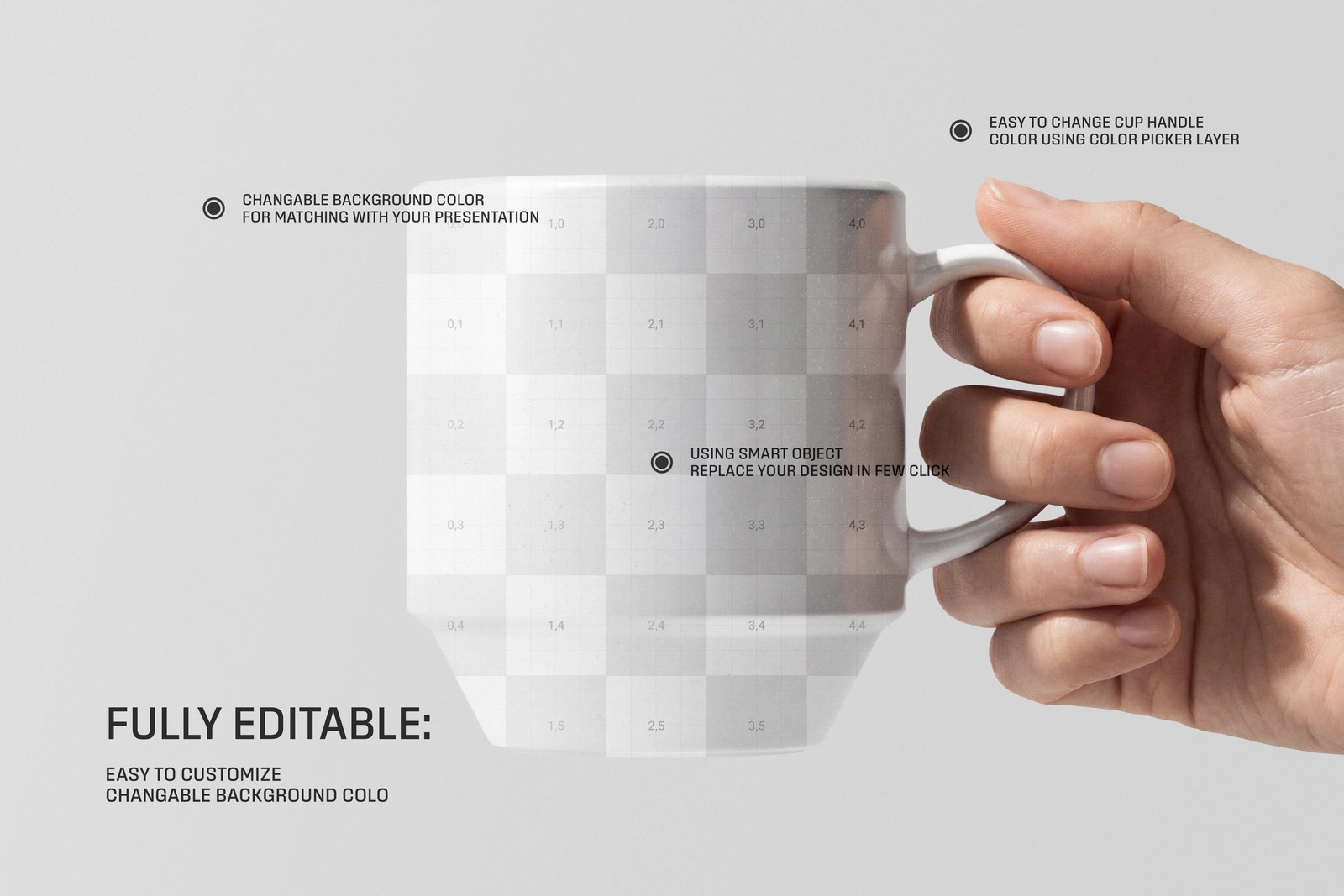 Hand Holding Ceramic Coffee Mug Mockup