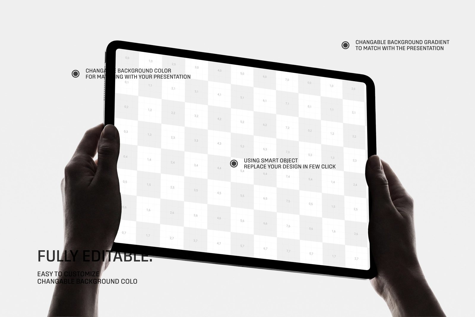 iPad Pro Holding by Hands Mockup