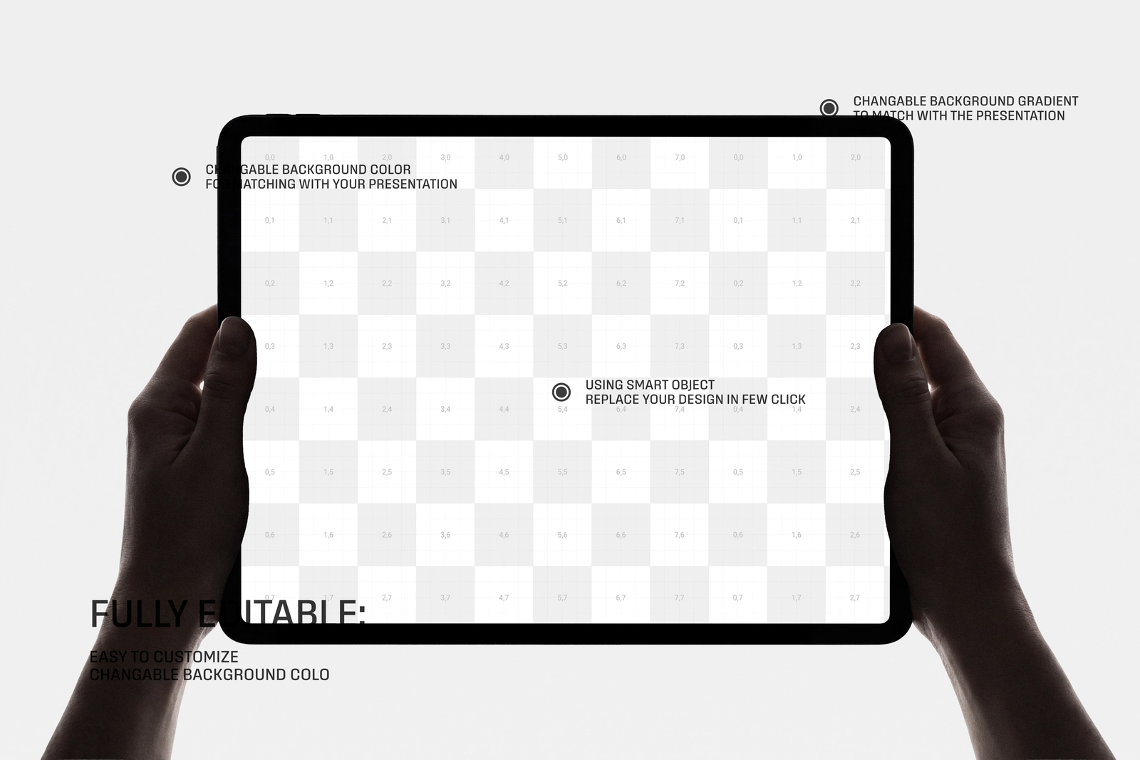 iPad Pro Front View Hands Mockup