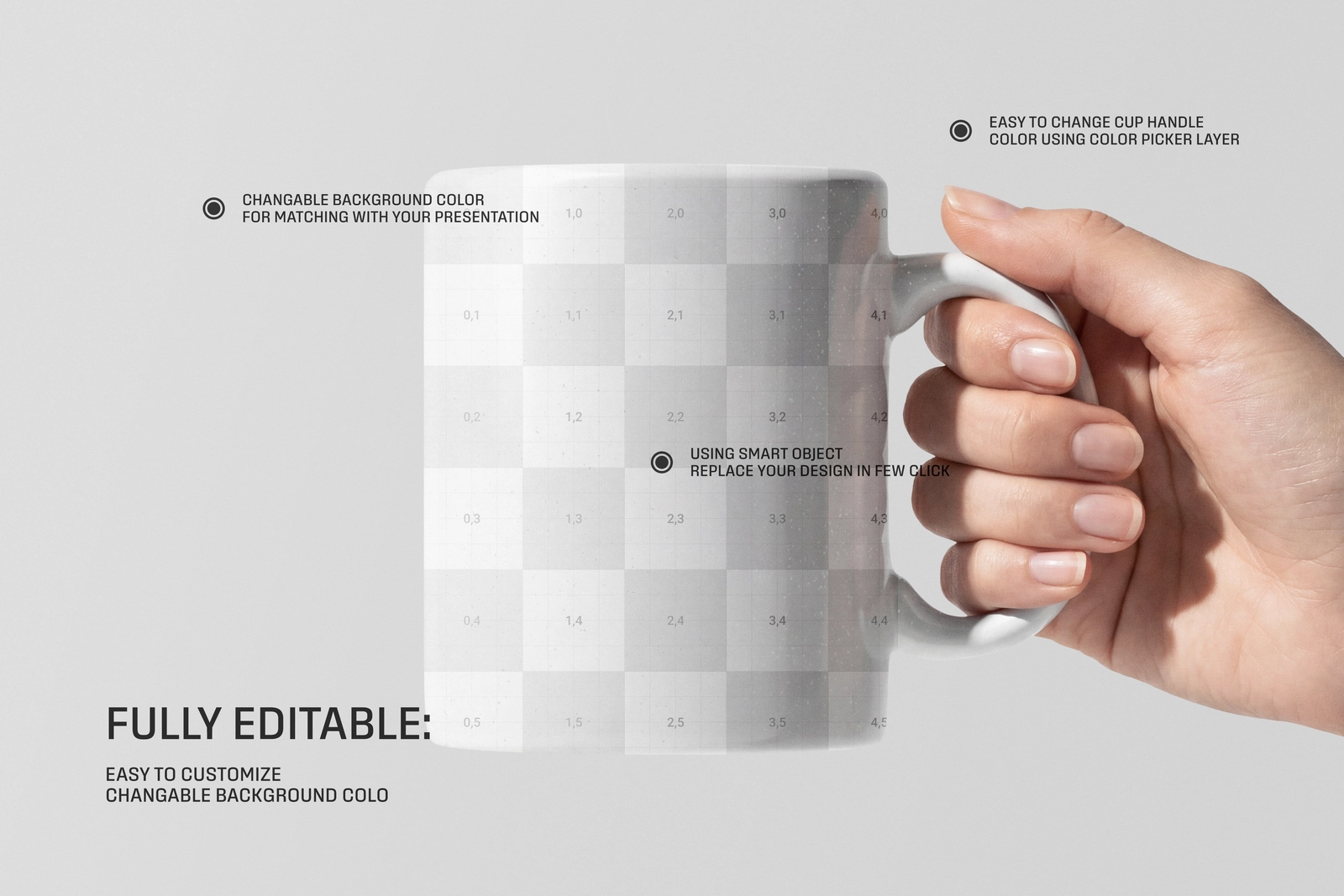Minimal Ceramic Mug Hand Holding Mockup