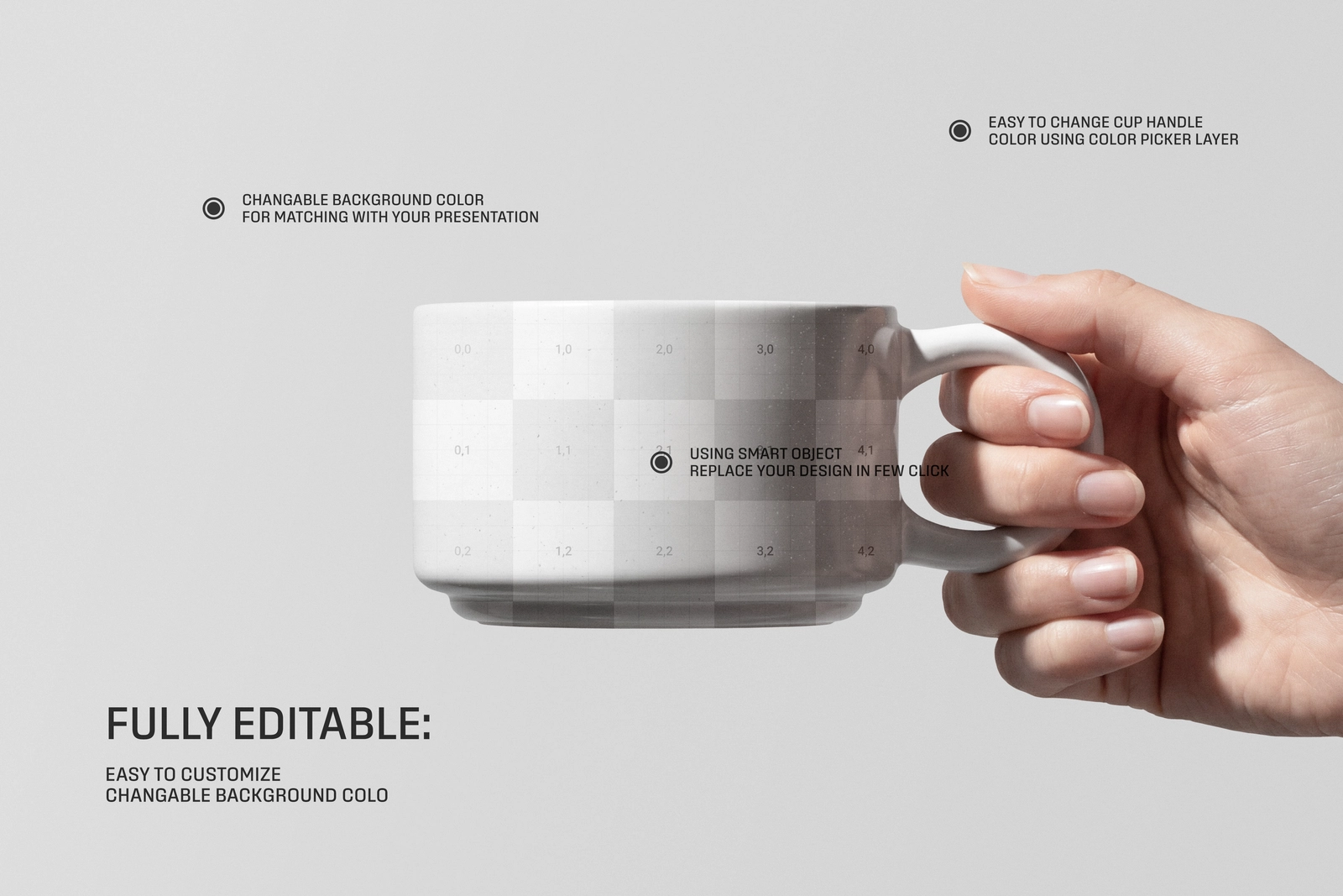 Ceramic Coffee Mug in Hand Mockup
