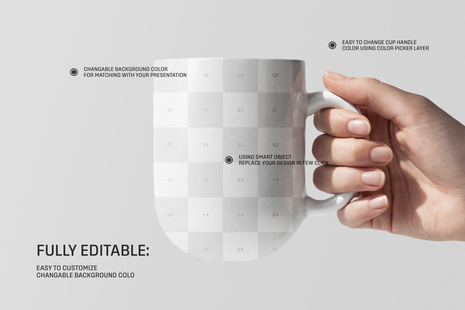 Modern Ceramic Coffee Mug Hand Mockup
