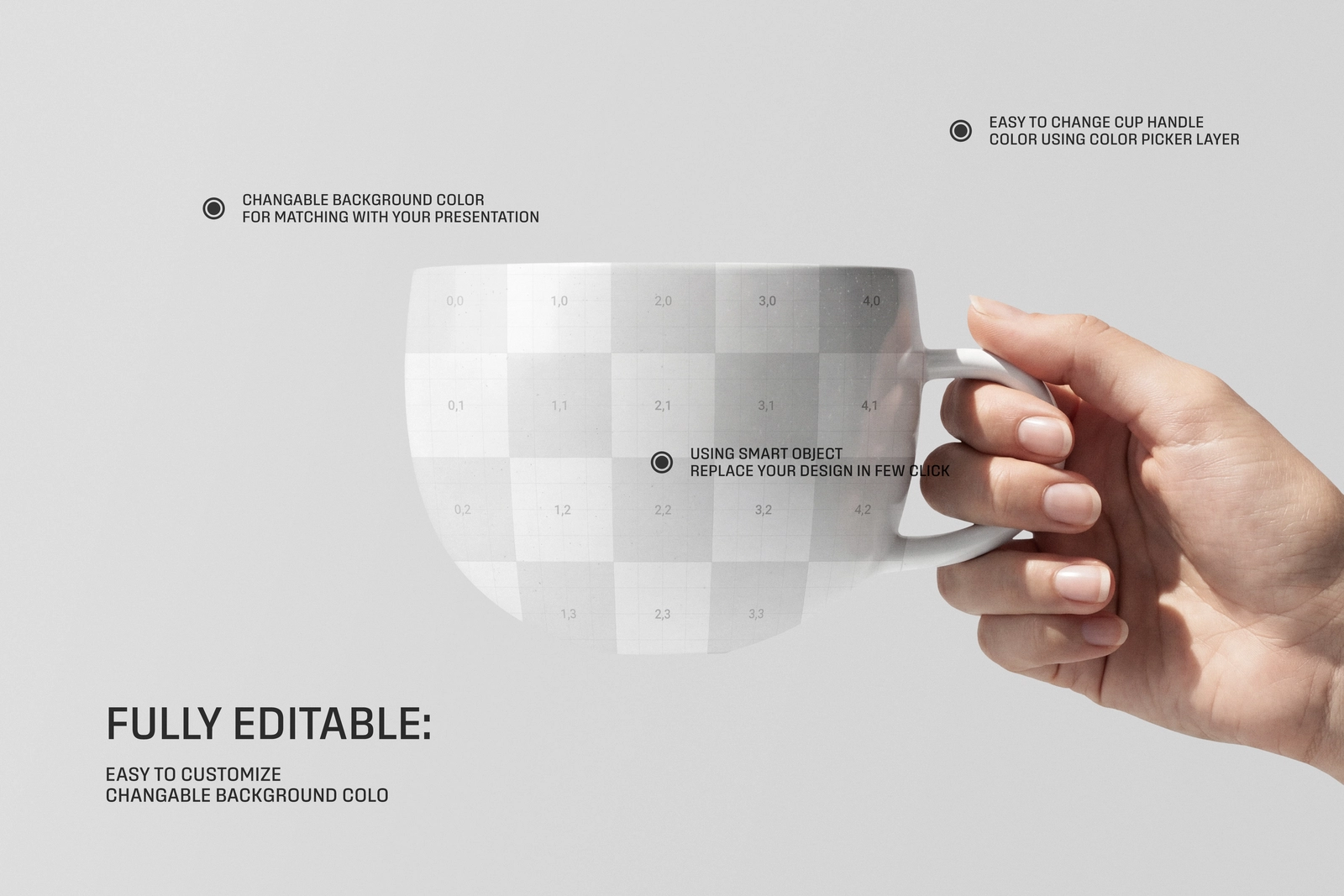 Isolated Hand Holding Coffee Mug Mockup