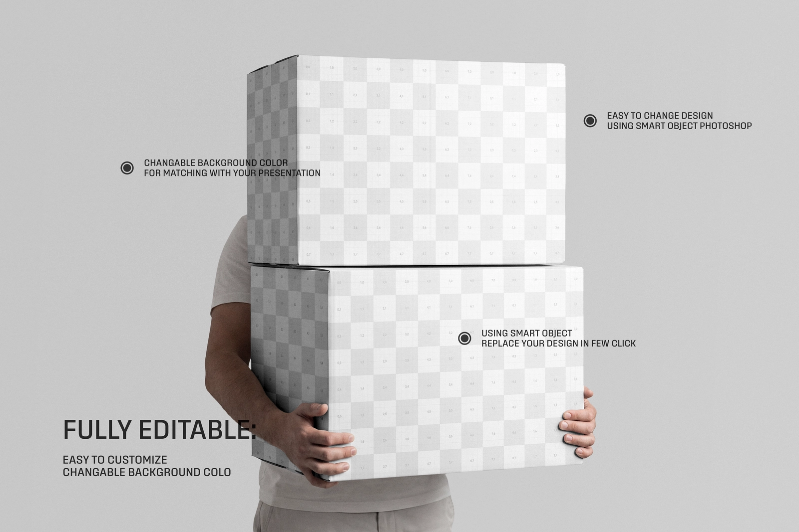 Courier Delivery Box Stack Mockup