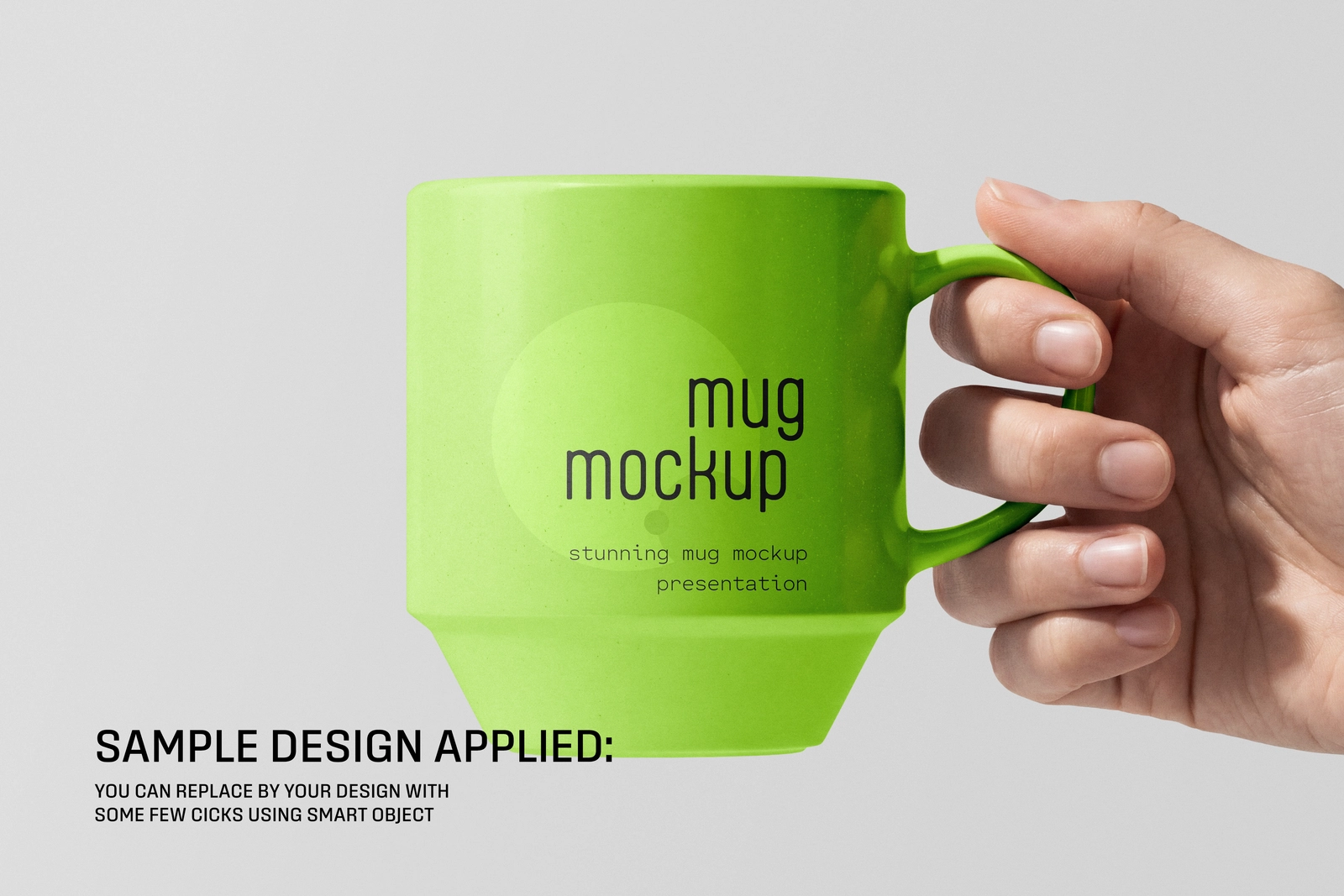 Hand Holding Ceramic Coffee Mug Mockup