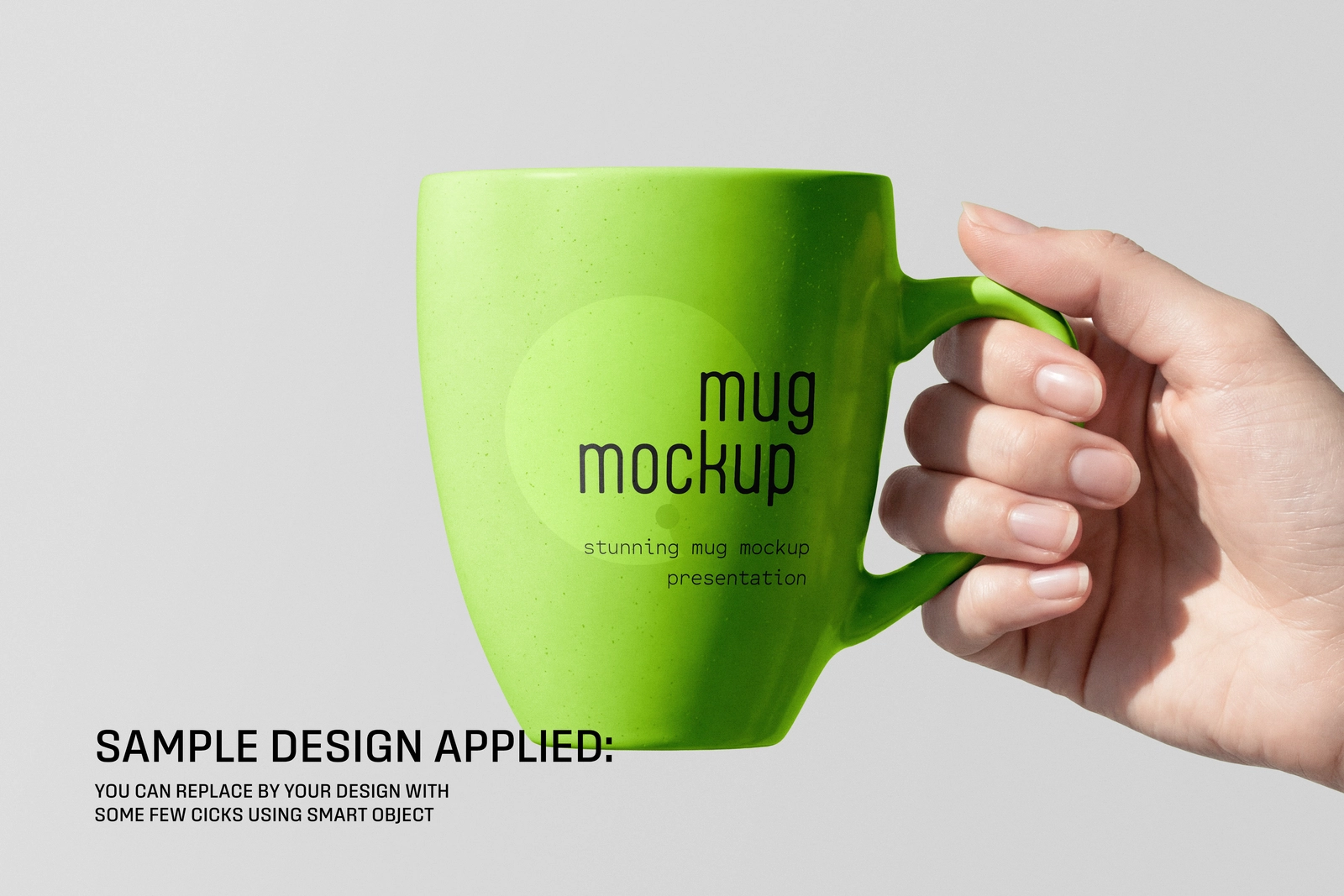 Ceramic Coffee Mug Hand Holding Mockup