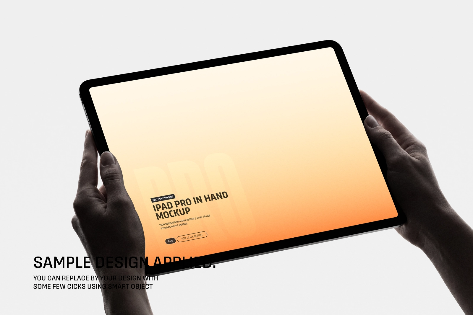 iPad Pro in Hands Angled Mockup