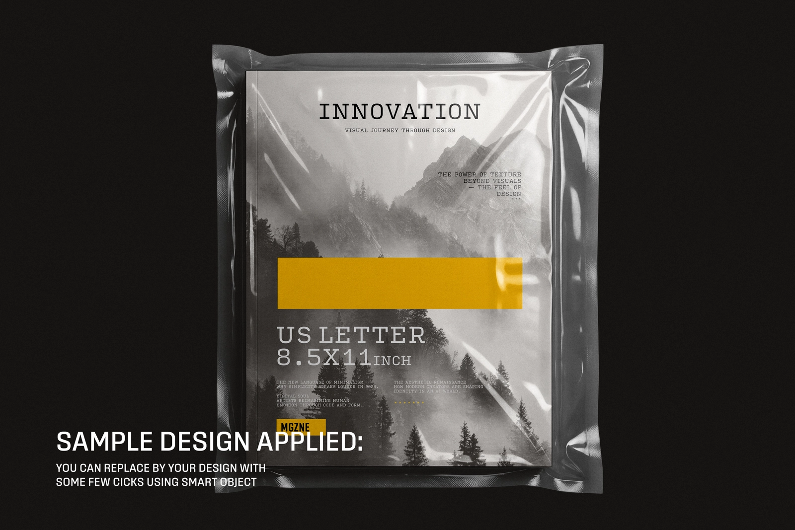 Plastic Sealed Wrapped US Letter Magazine Mockup