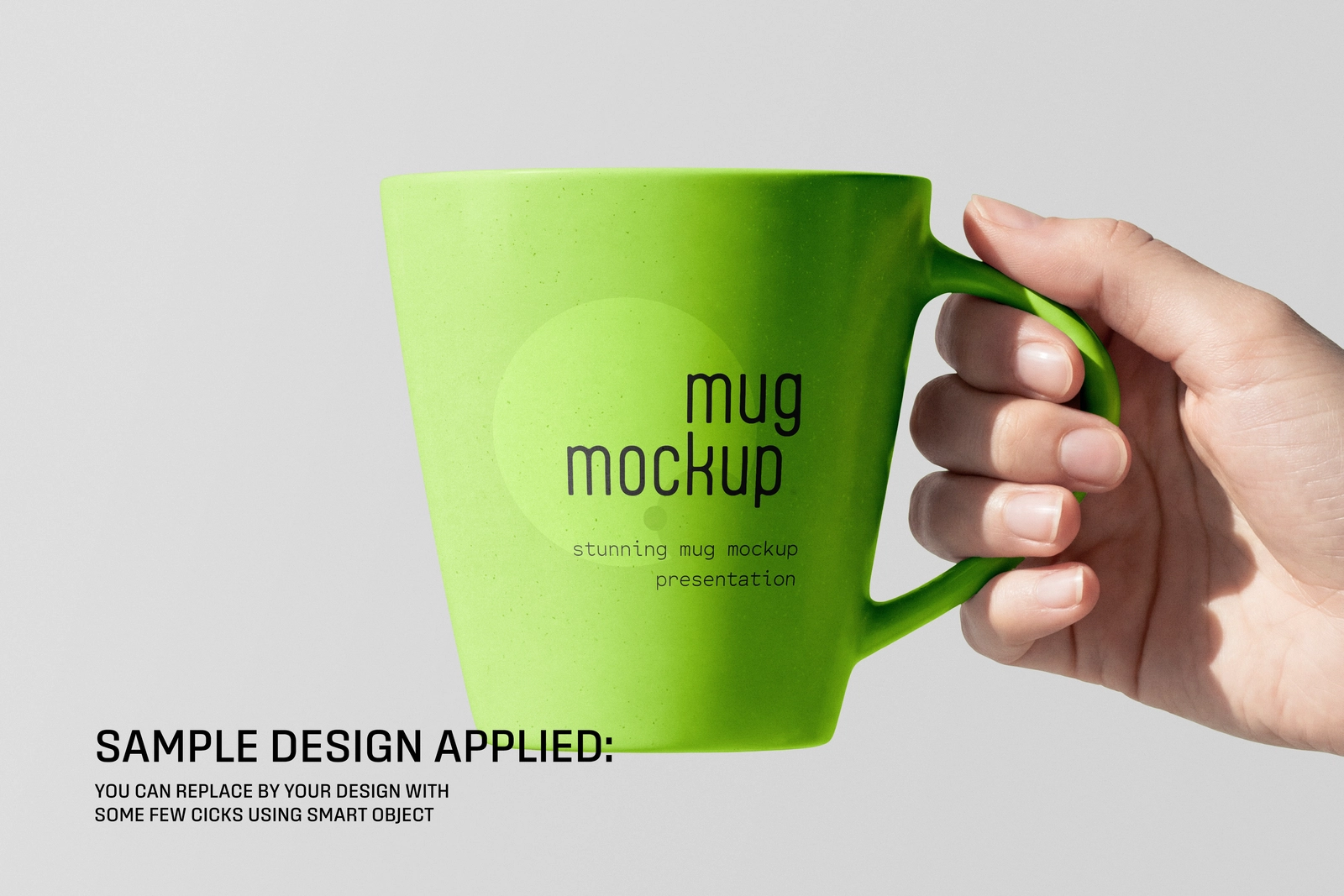 White Ceramic Coffee Mug Hand Mockup