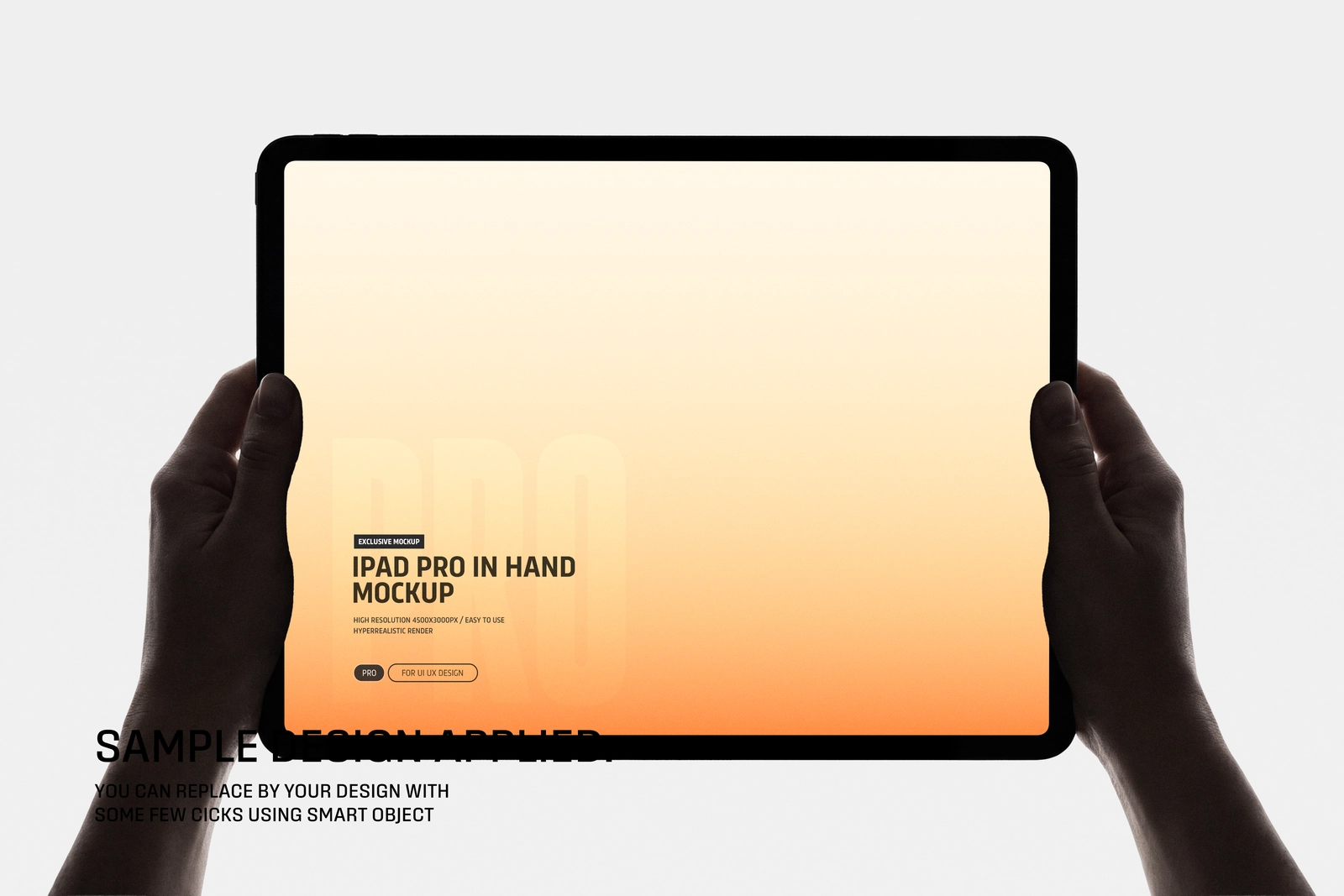iPad Pro Front View Hands Mockup