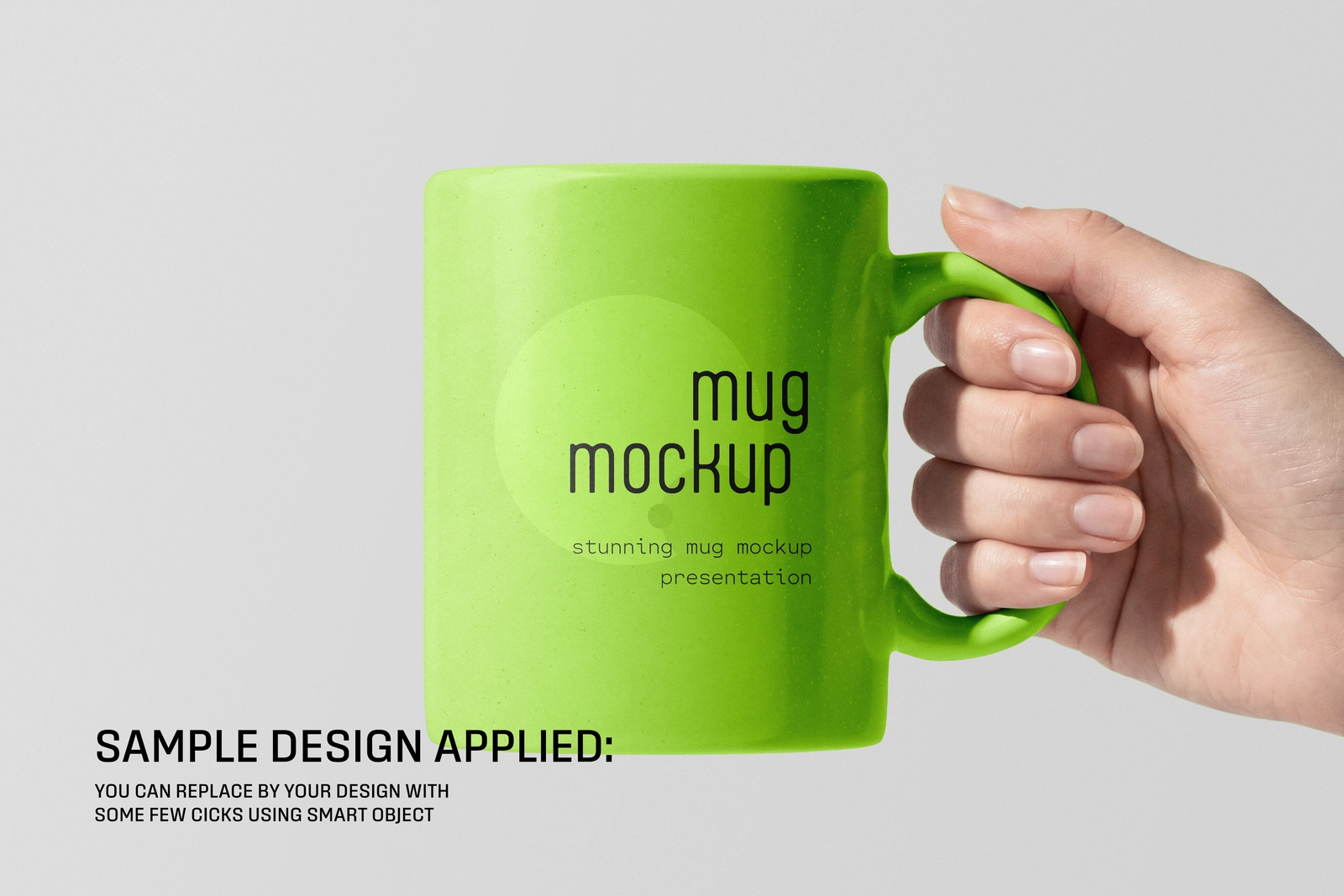 Minimal Ceramic Mug Hand Holding Mockup