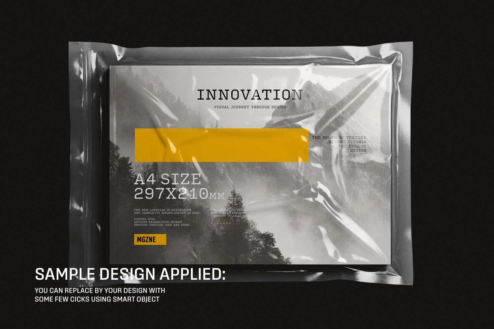 Plastic Sealed Wrapped A4 Landscape Magazine Mockup
