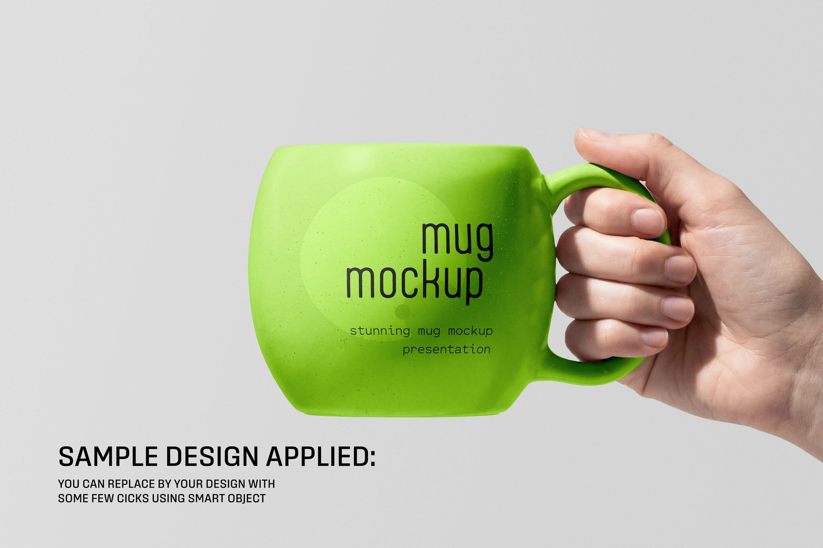 Realistic Hand Holding Coffee Mug Mockup