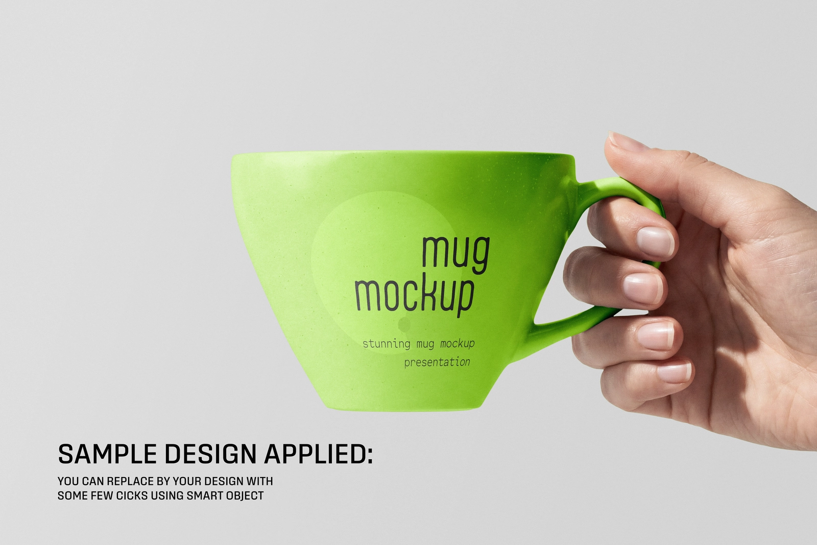 Clean Hand Holding Ceramic Mug Mockup