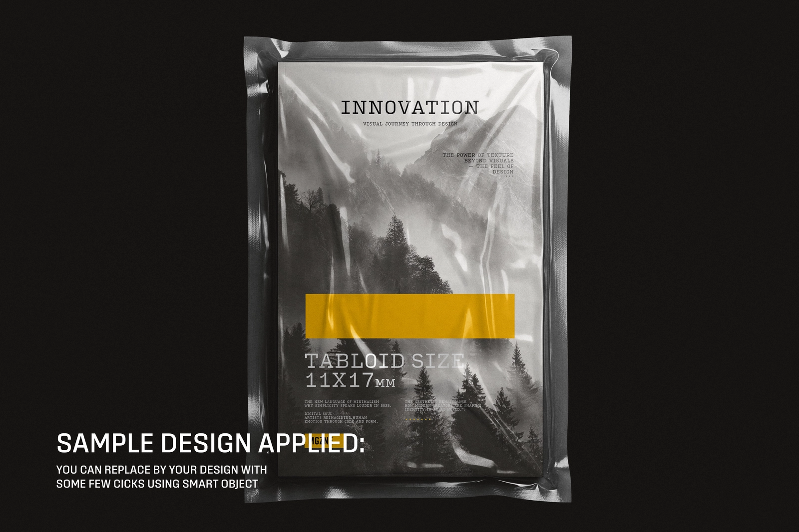 Plastic Sealed Wrapped Tabloid Magazine Mockup