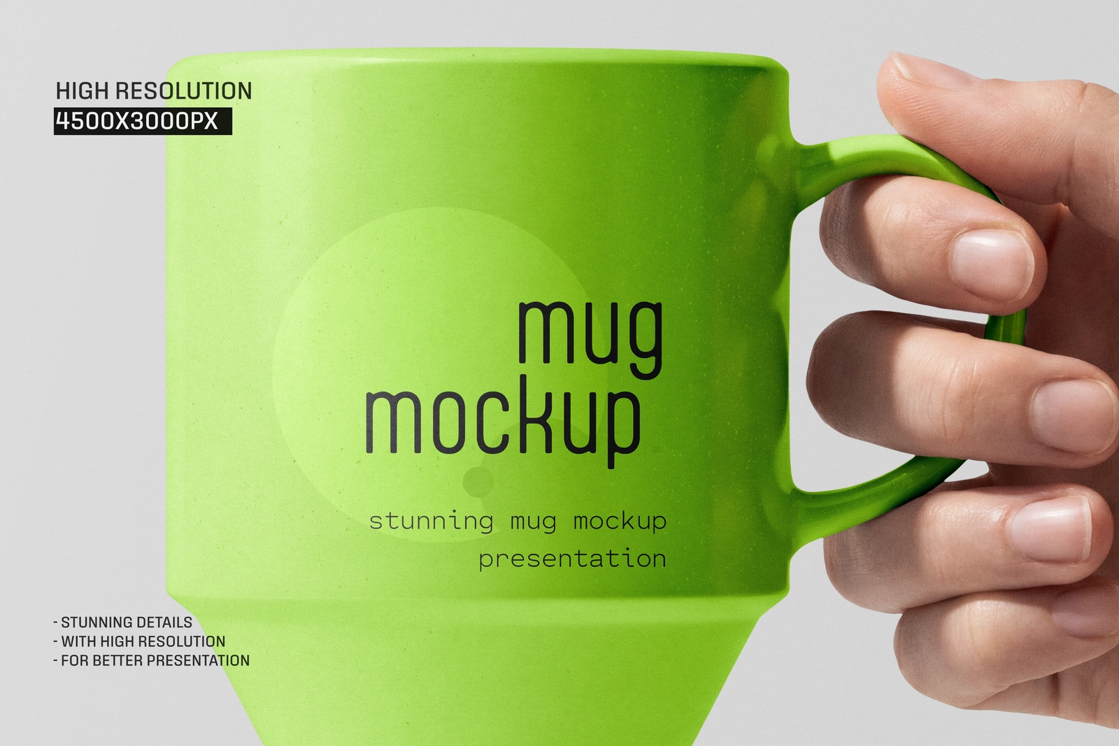 Hand Holding Ceramic Coffee Mug Mockup